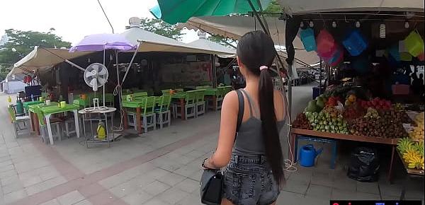 Petite amateur Asian teen with her boyfriend out for lunch